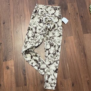 AERIE offline goals high waisted floral leggings tan gray